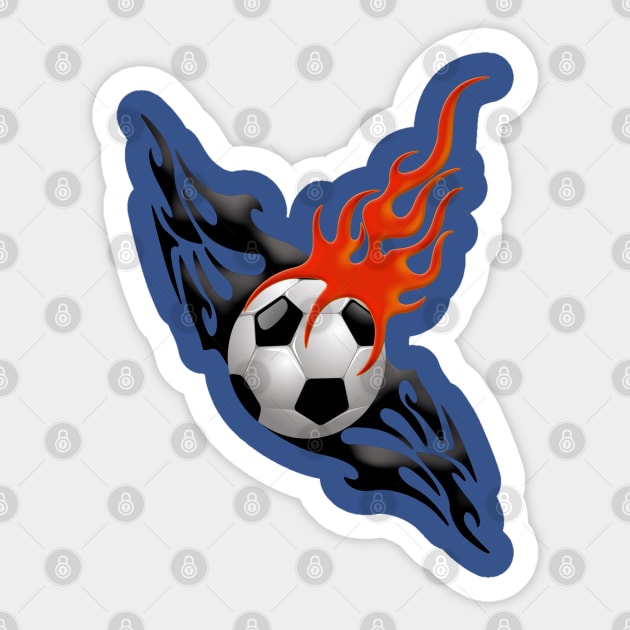 Tribal Flame Soccer Ball Sticker by AmandaRain